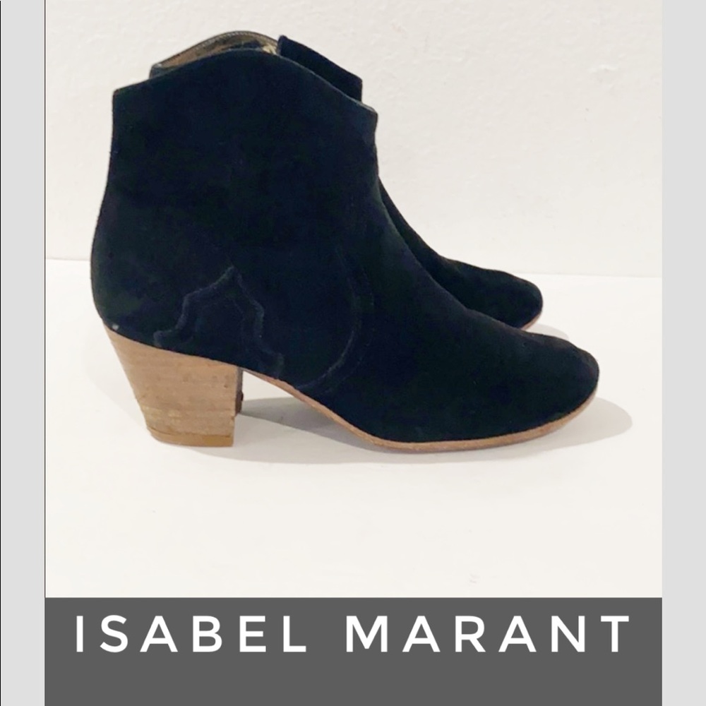 Isabel Marant Black Dicker Suede Ankle Boot 7 / 37